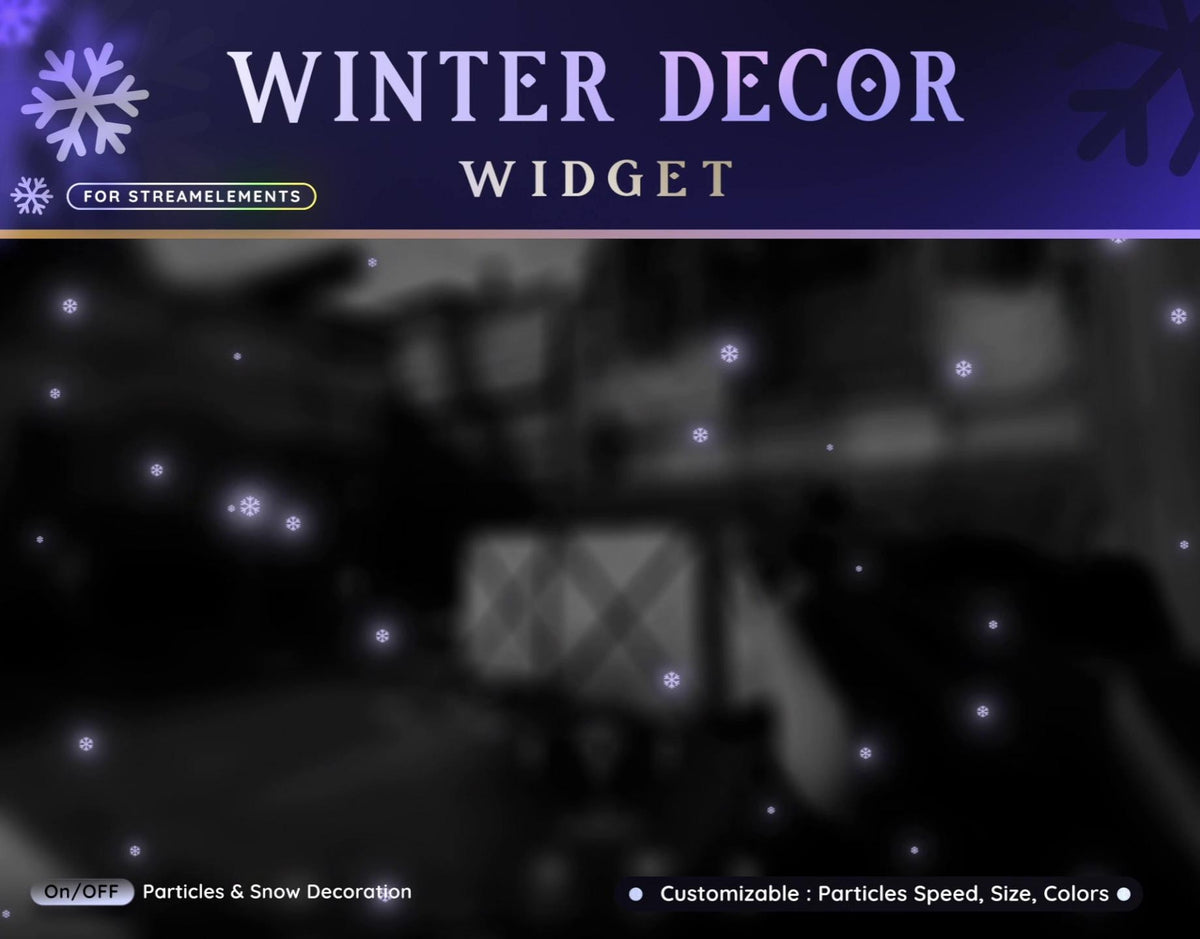 Winter Snowfall Overlay Widget: Animated Looping Video (PDF Instructions)