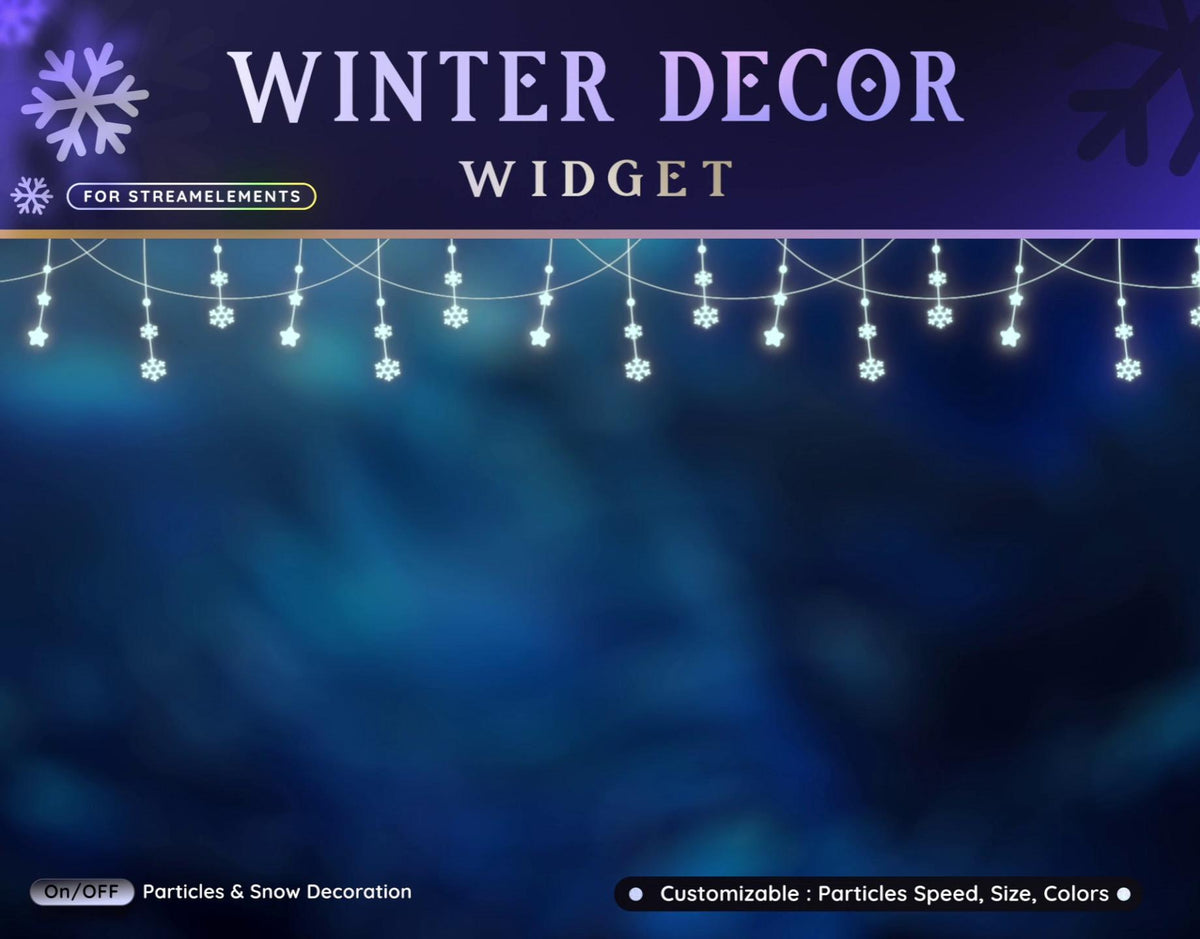 Winter Snowfall Overlay Widget: Animated Looping Video (PDF Instructions)