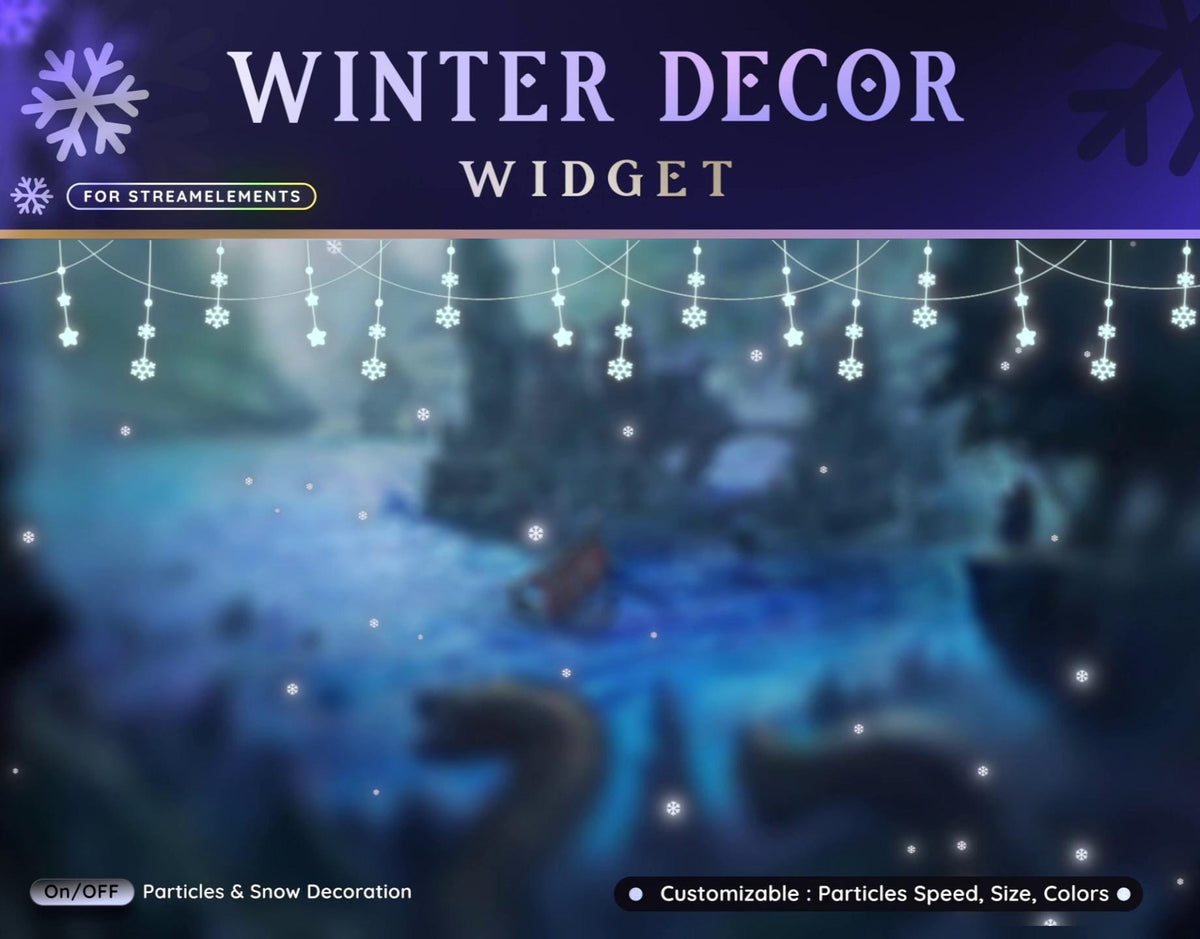 Winter Snowfall Overlay Widget: Animated Looping Video (PDF Instructions)