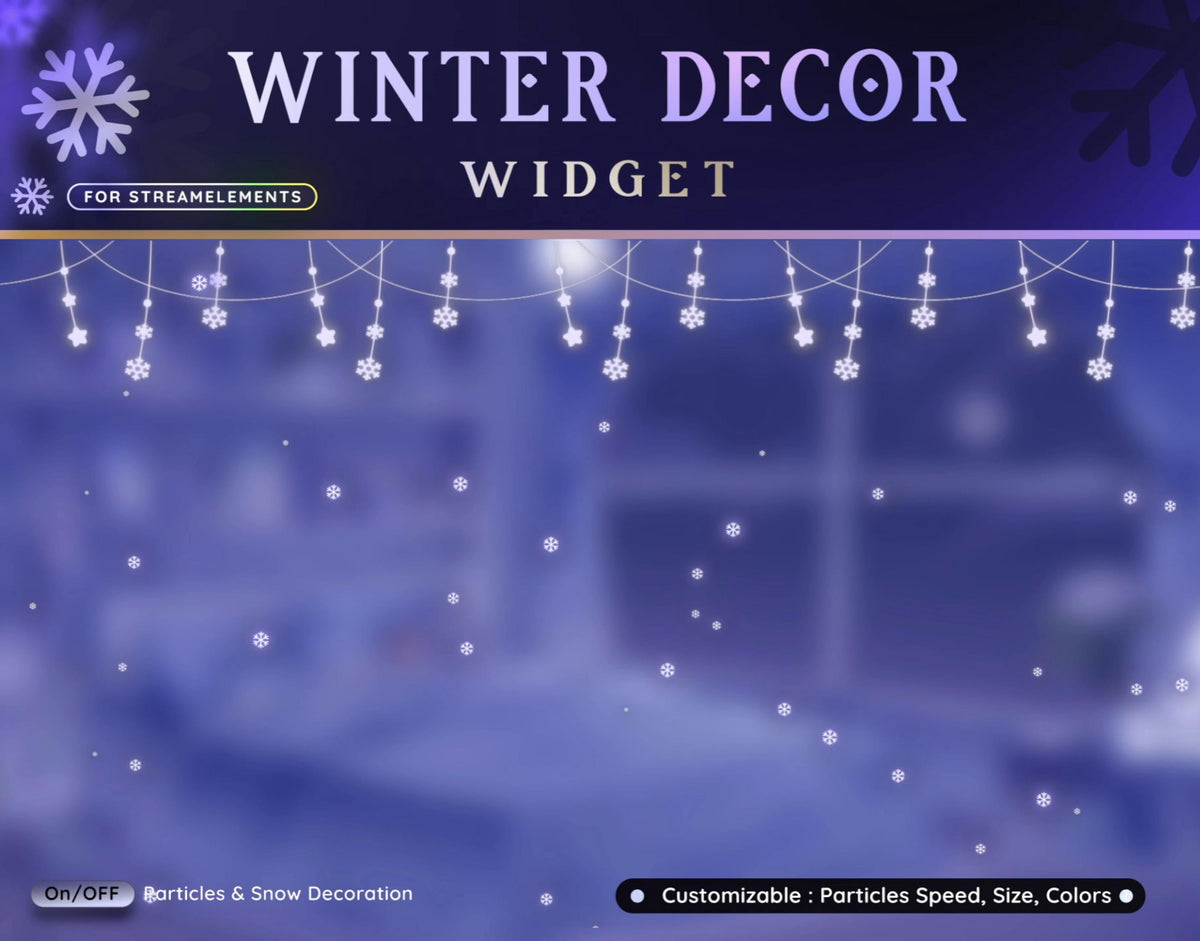 Winter Snowfall Overlay Widget: Animated Looping Video (PDF Instructions)