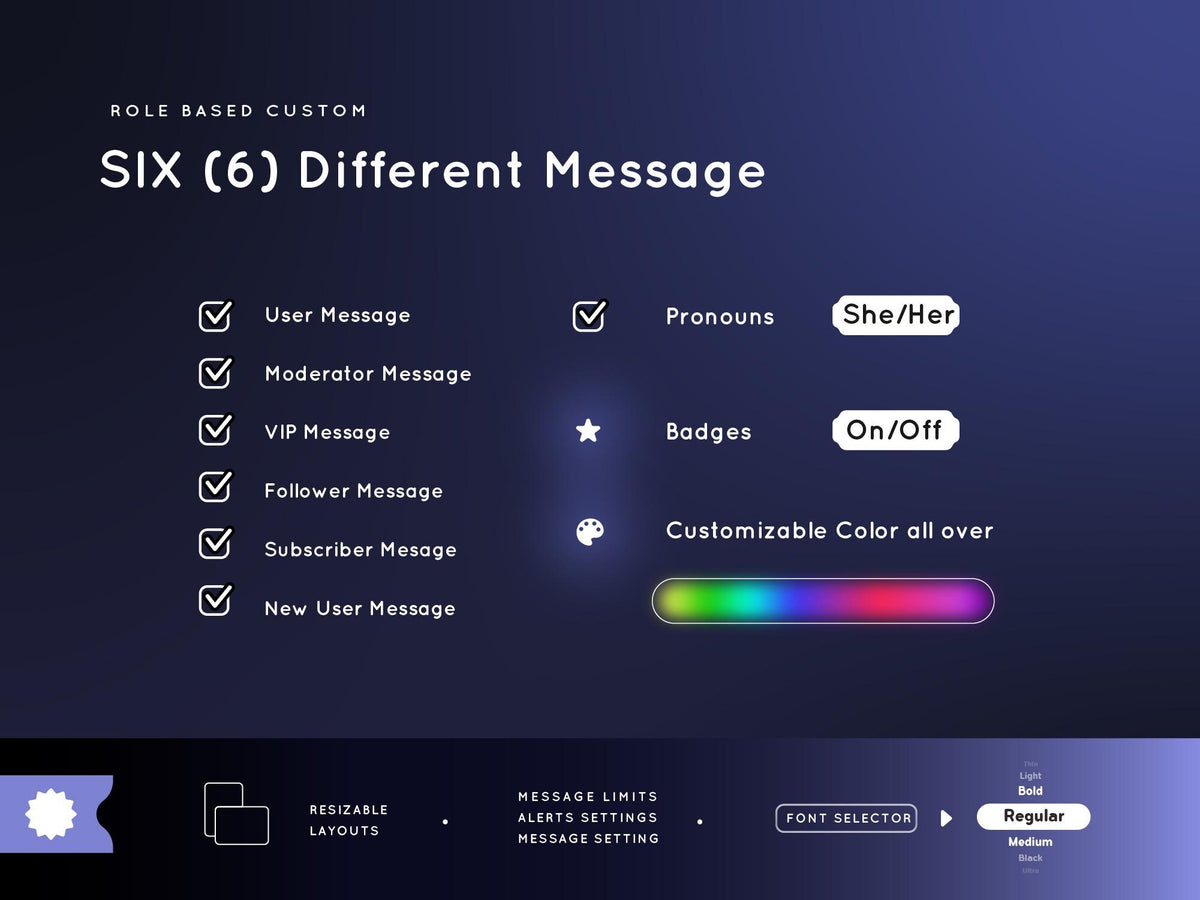 Winter Night Glow Chat & Goal Widget: Customizable Stream Overlay (Streamelements)
