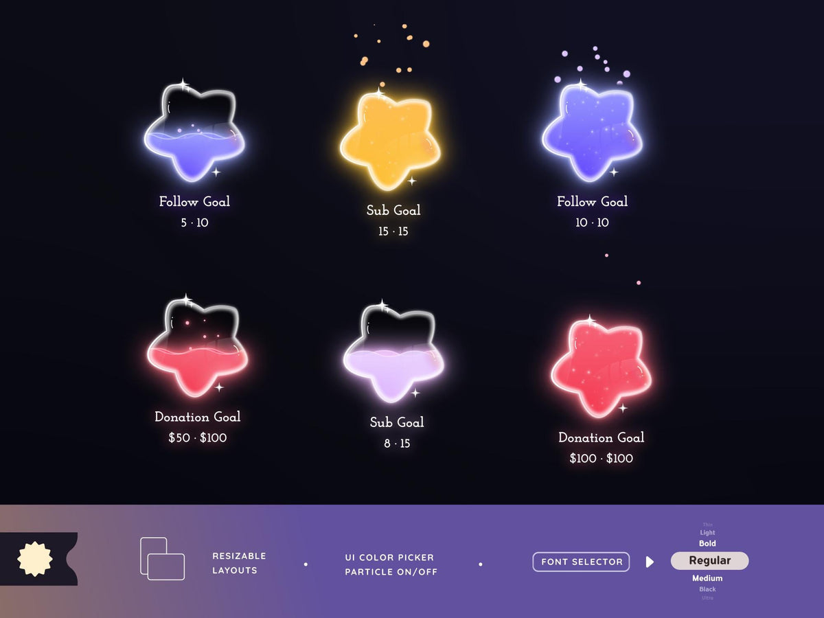 Twitch Star Goal Widget for Twitch - Streamlabs & Streamelements