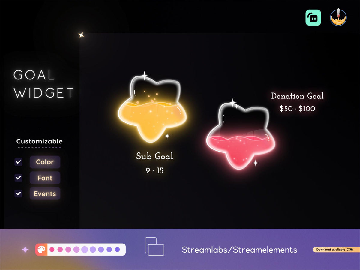 Twitch Star Goal Widget for Twitch - Streamlabs & Streamelements