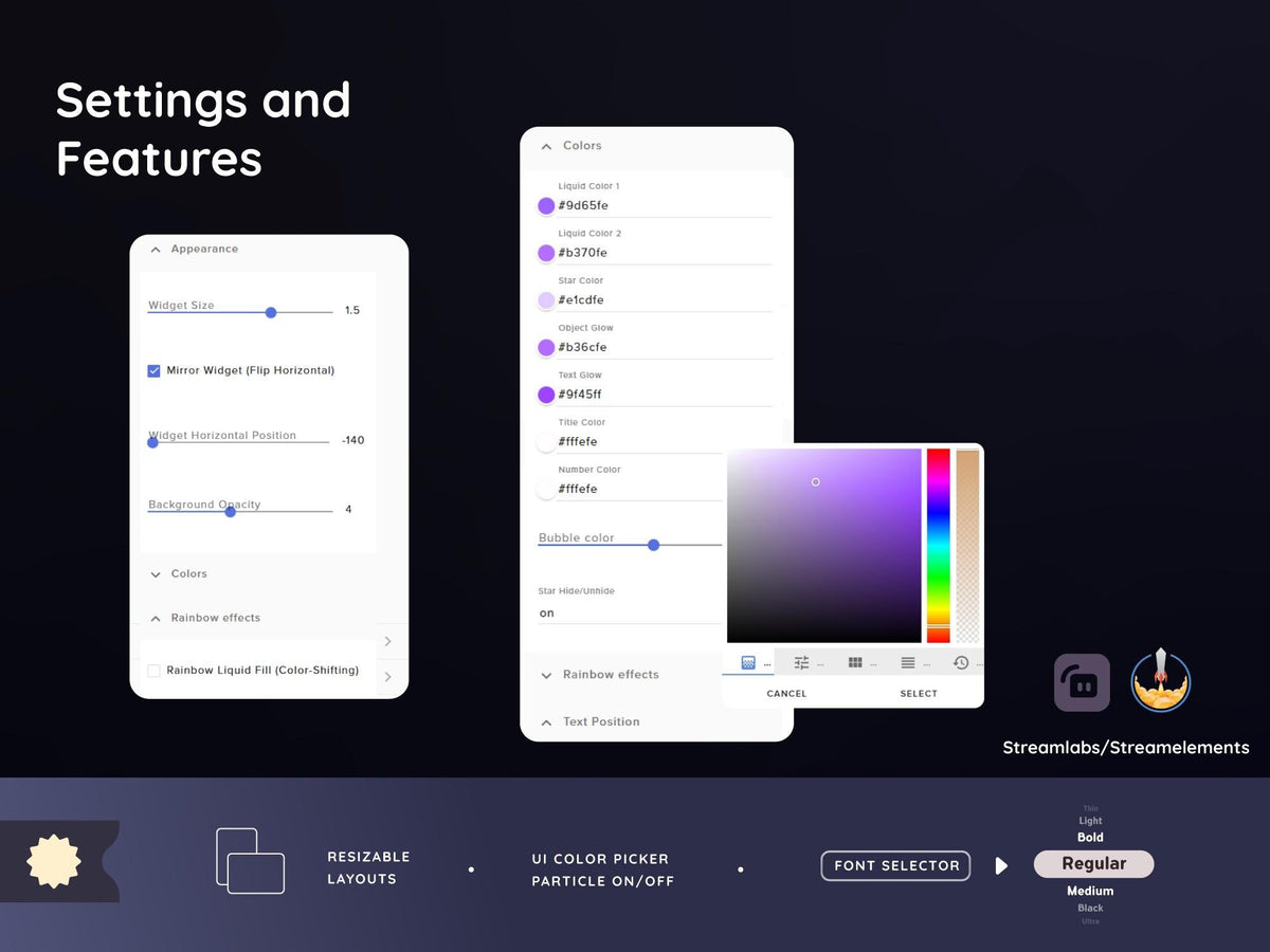 Cute Moon Glass Goal Widget – Streamlabs & StreamElements (Digital Download)