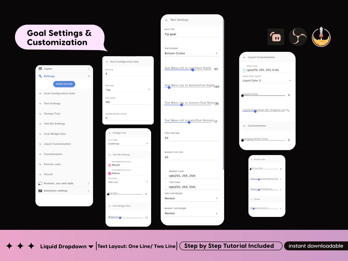 Liquid Filling Combo Goal Widget | Streamlabs, Streamelements (Digital Download)