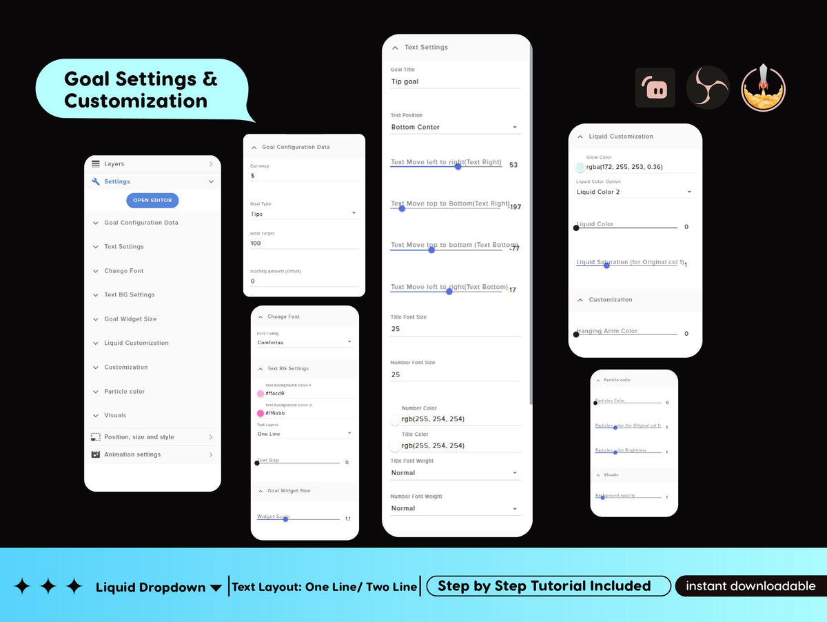 Celestial Moon Goal Widget | Animated Stream Tracker (Digital Download)
