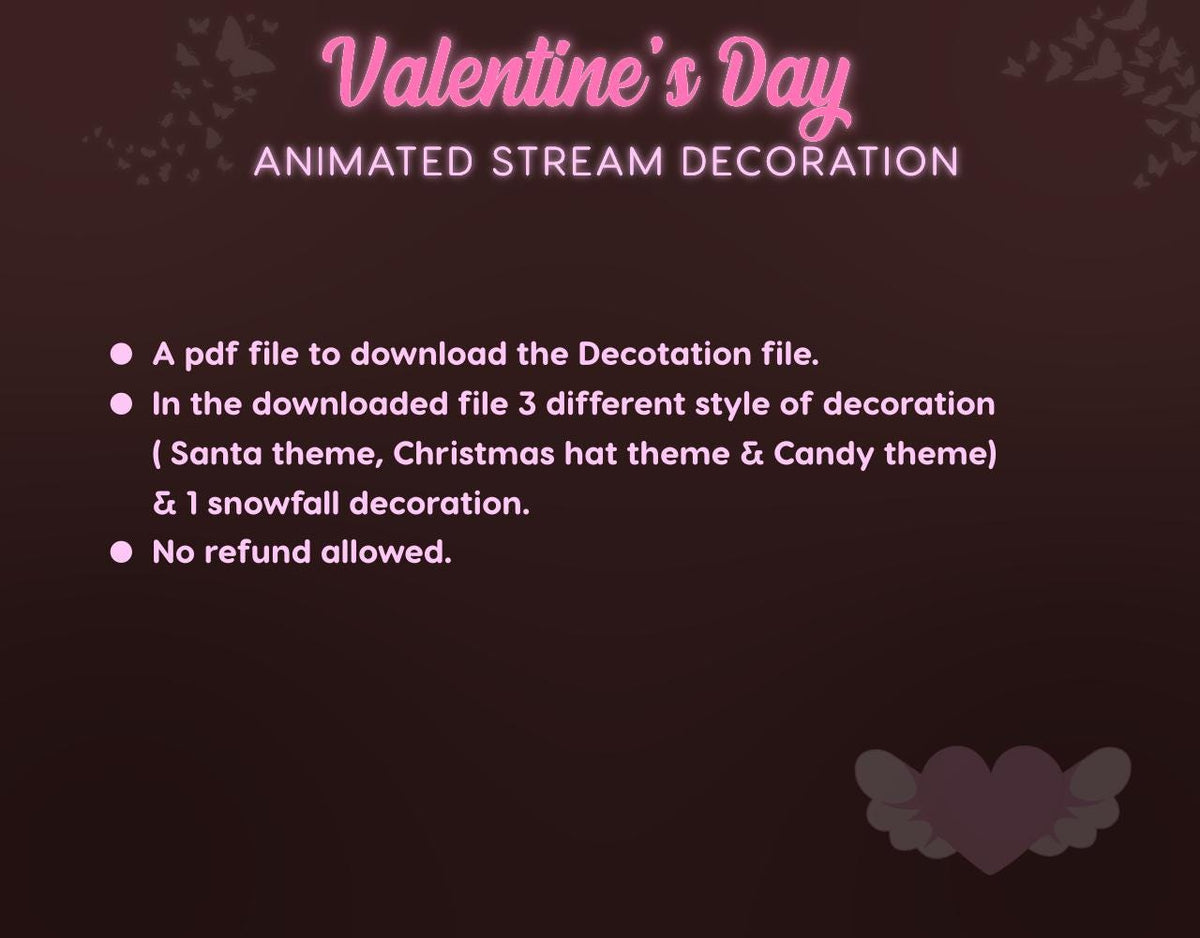 Valentine Heart Animated Stream Decoration | Twitch OBS Overlay (Digital Download)