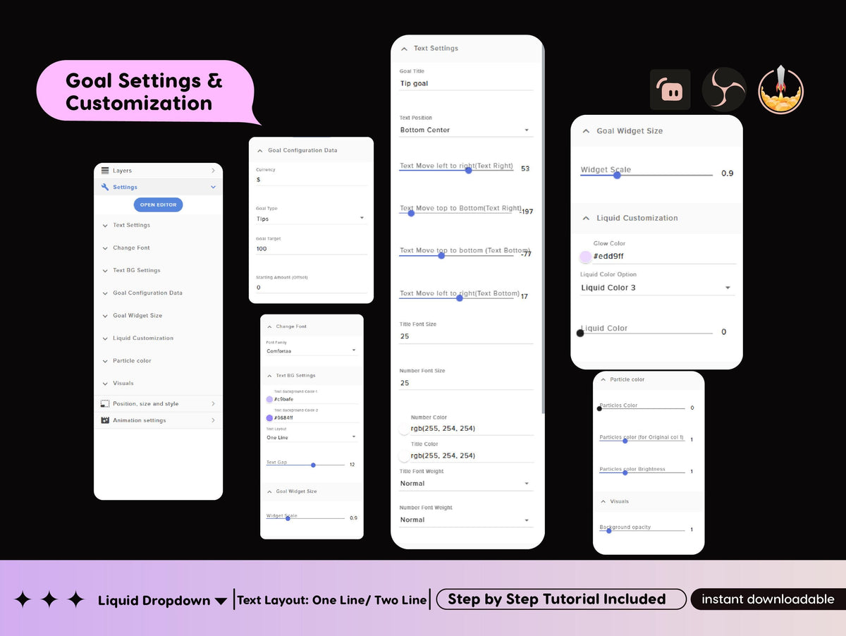 Boba Drink Stream Goal Widget | Customizable Streamlabs, Streamelements (Digital Download)