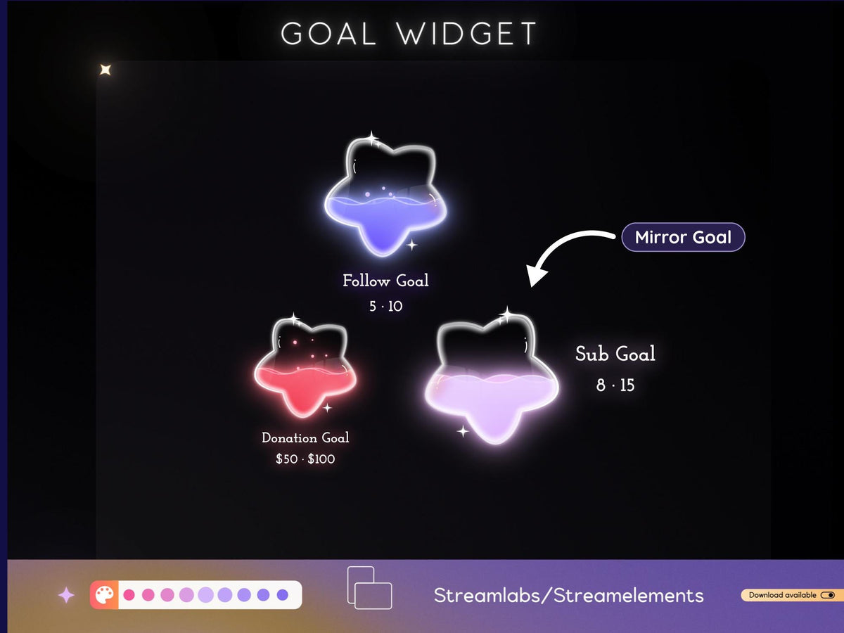 Twitch Star Goal Widget for Twitch - Streamlabs & Streamelements