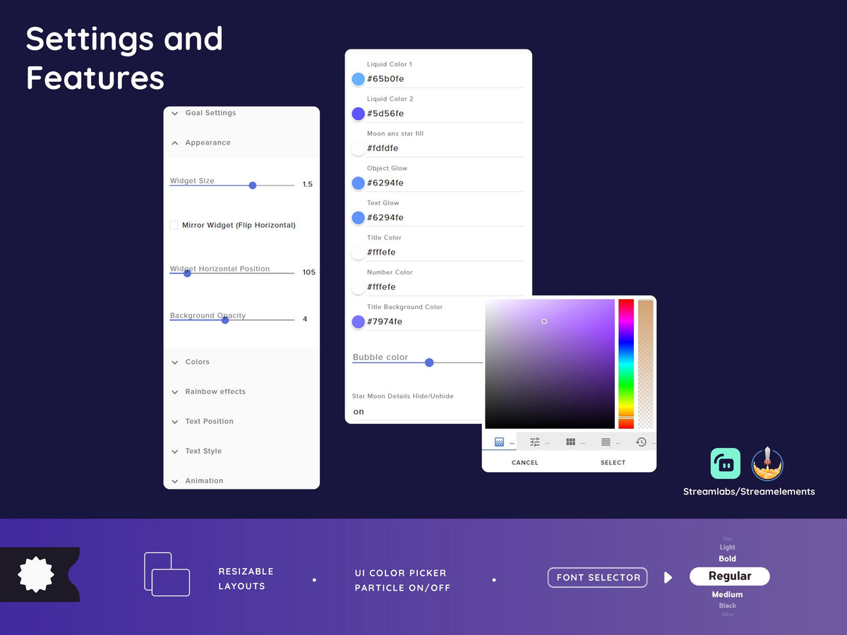 Cosmic Tea Bag Goal Widget – Customizable Star Moon Stream Overlay (Digital Download)