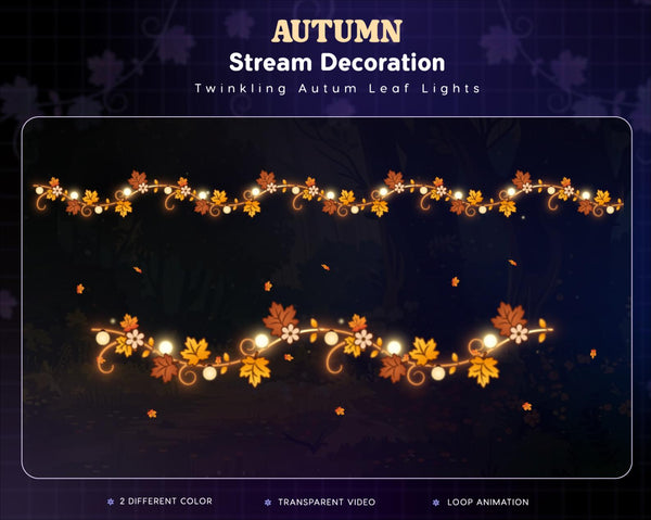 Animated Autumn Leaves Stream Overlay | Cozy Fall Twitch Decoration (Digital Download)