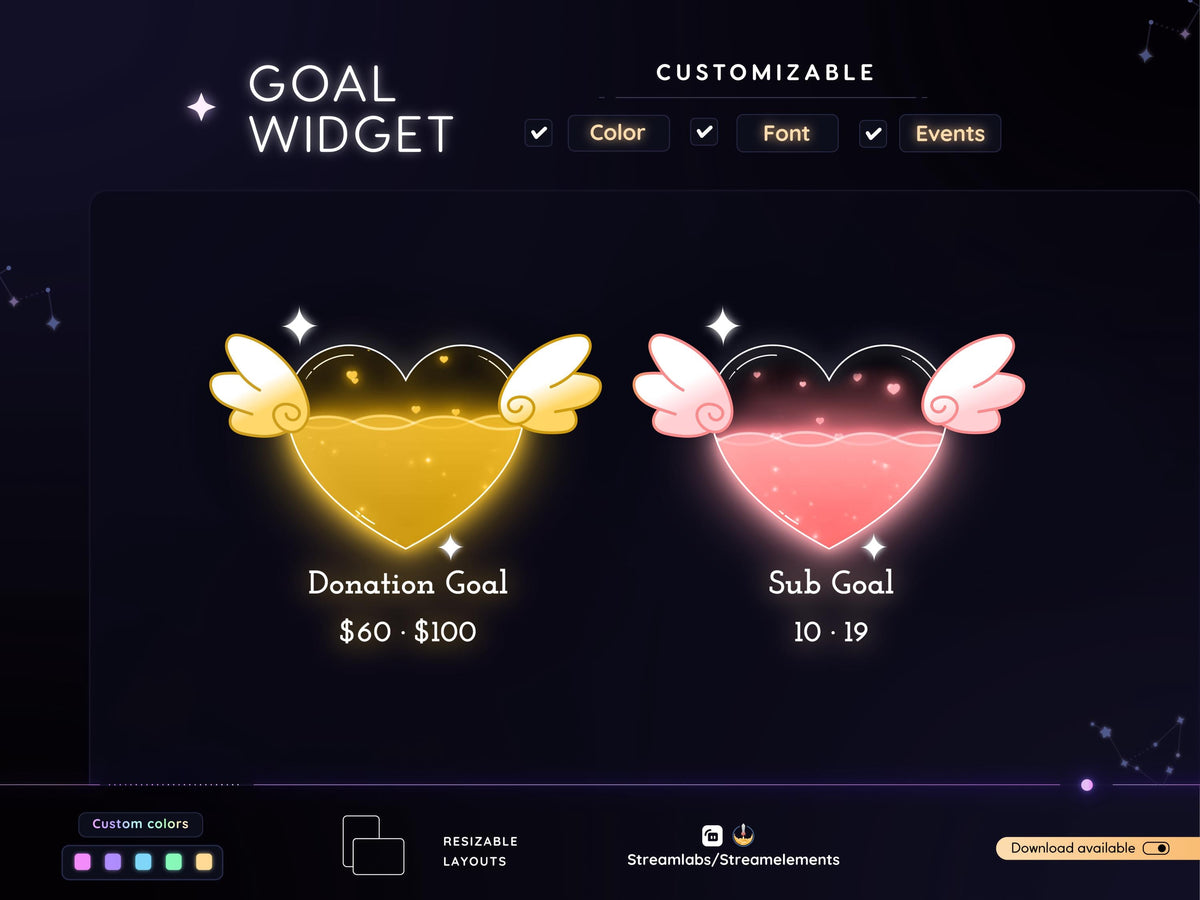 Animated Heart Goal Widget – Customizable for Streamlabs, Streamelements