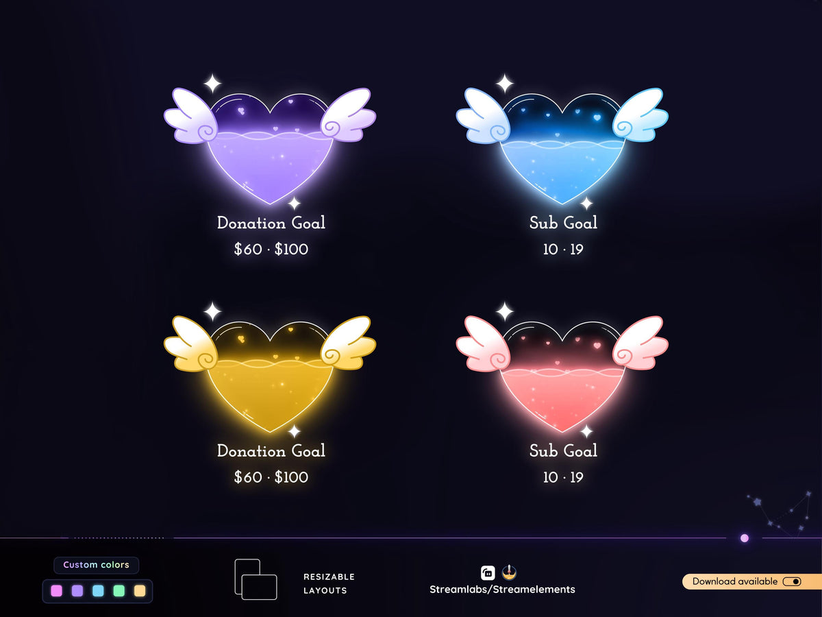 Animated Heart Goal Widget – Customizable for Streamlabs, Streamelements