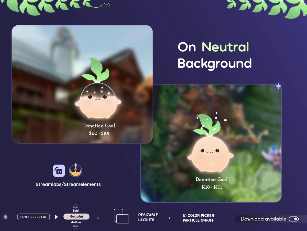Cute Potato Goal Widget | Twitch Stream Overlay, Streamlabs & Streamelements