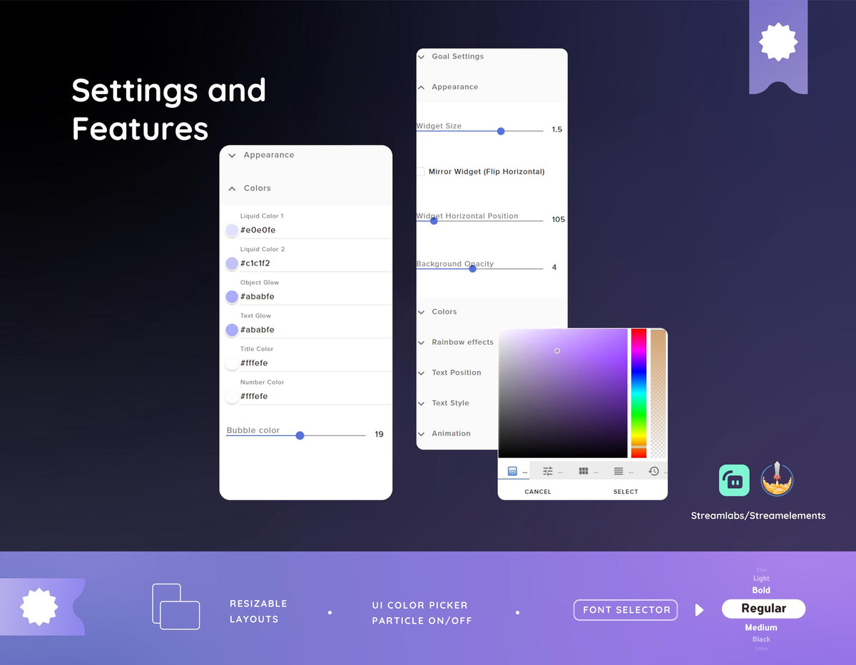 Crystal Goal Widget: Customizable Stream Overlay (Streamlabs/Streamelements)