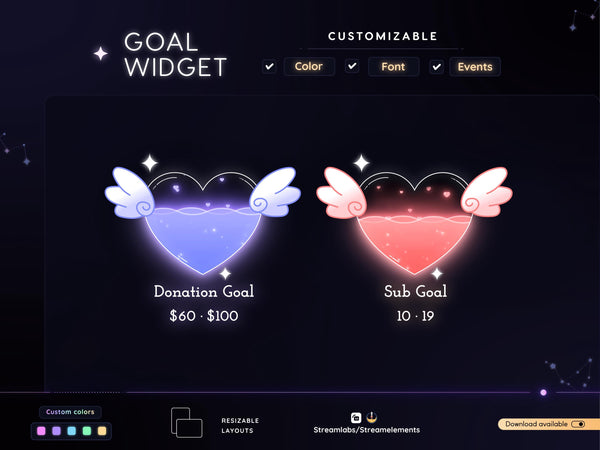 Animated Heart Goal Widget – Customizable for Streamlabs, Streamelements