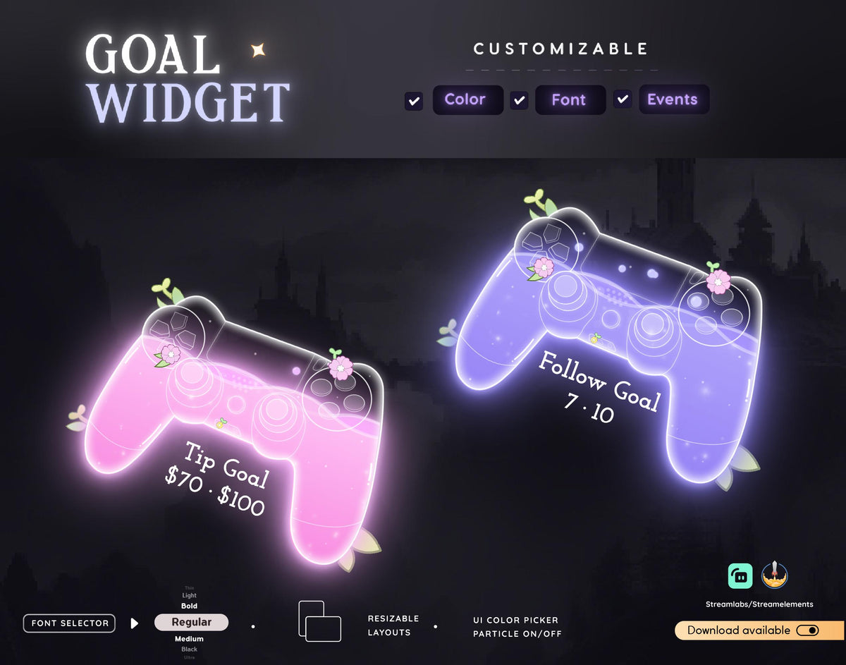 Gamer Console Goal Widget: Customizable Stream Overlay (Digital Download)