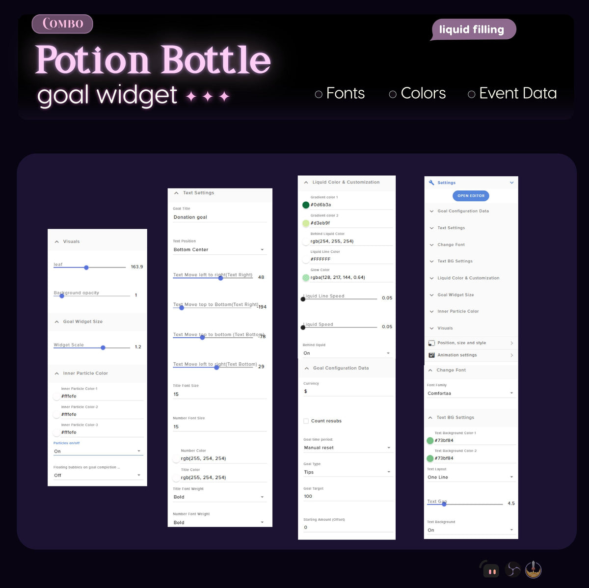 Customizable Potion Bottle Twitch Goal Widget: Animated Stream Overlay (Digital Download)
