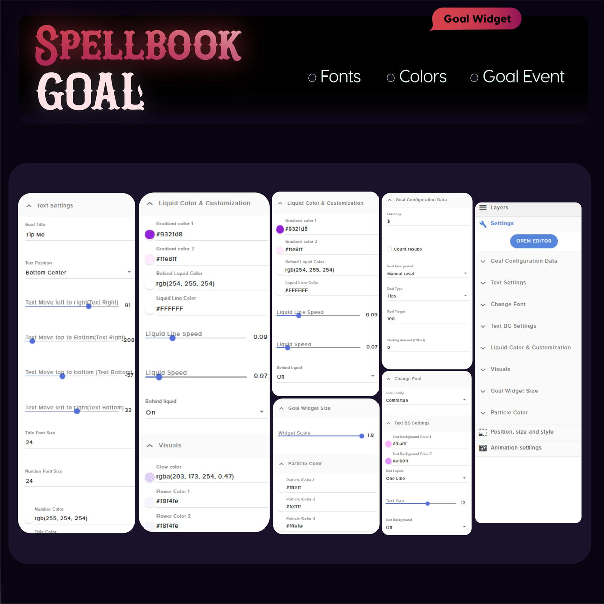 Goth Spell Tome Goal Widget: Spooky Twitch Stream Overlay (Digital Download)