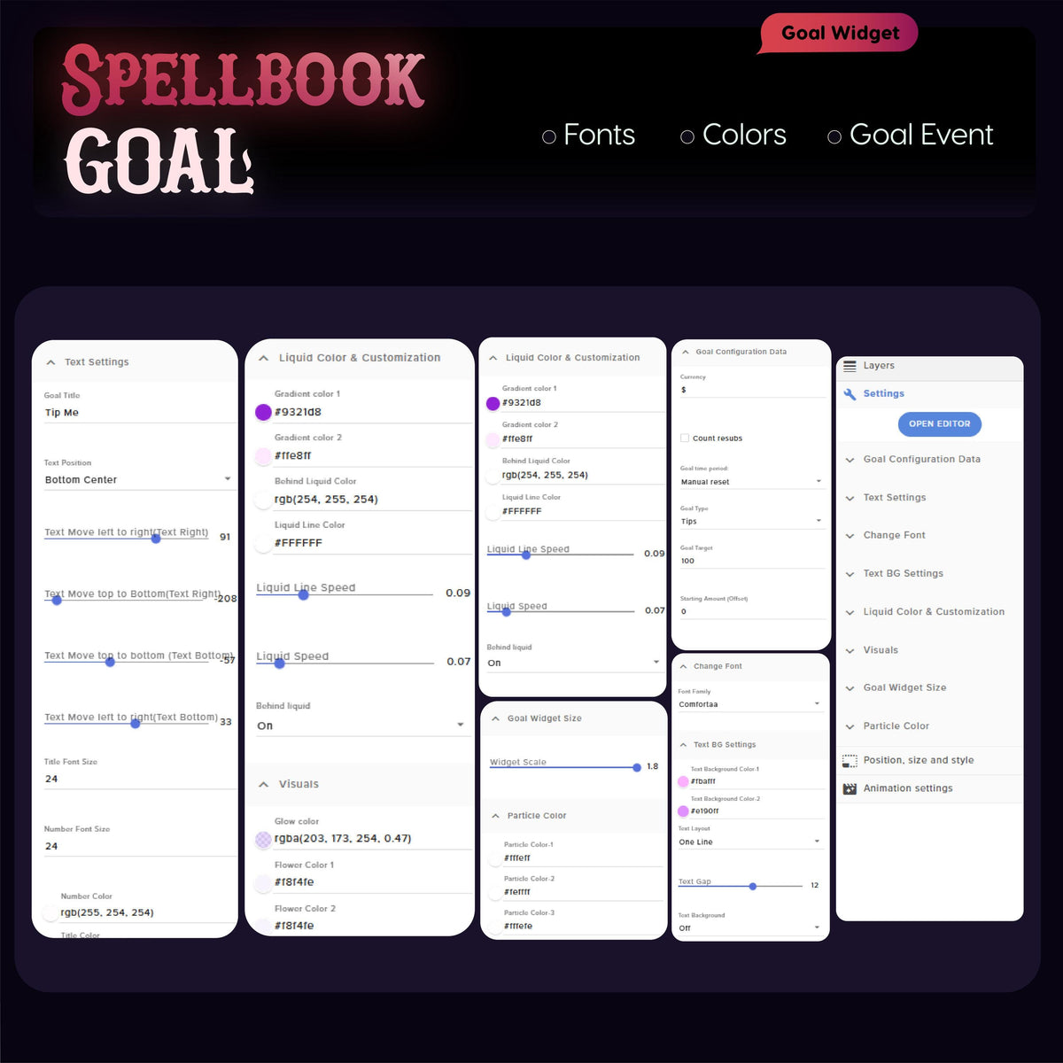 Goth Spell Book Goal Widget: Spooky Stream Overlay (Digital Download)
