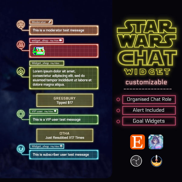 Sci-Fi Twitch Chat Widget for OBS, Kick and Streamlabs | Animated Galaxy Neon Stream Overlay