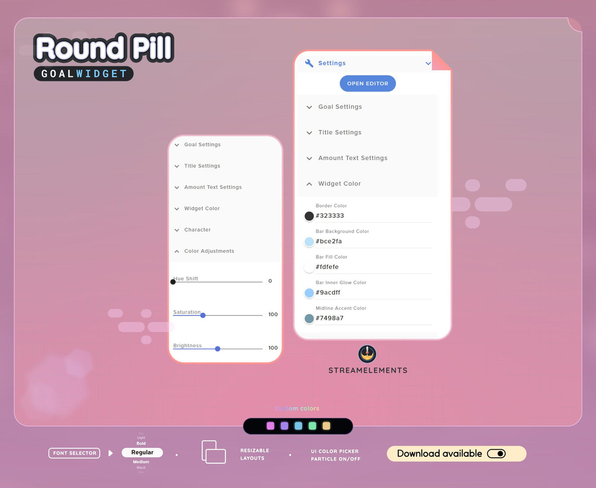 Round Pill Goal Widget For Twitch - Streamelements | OBS