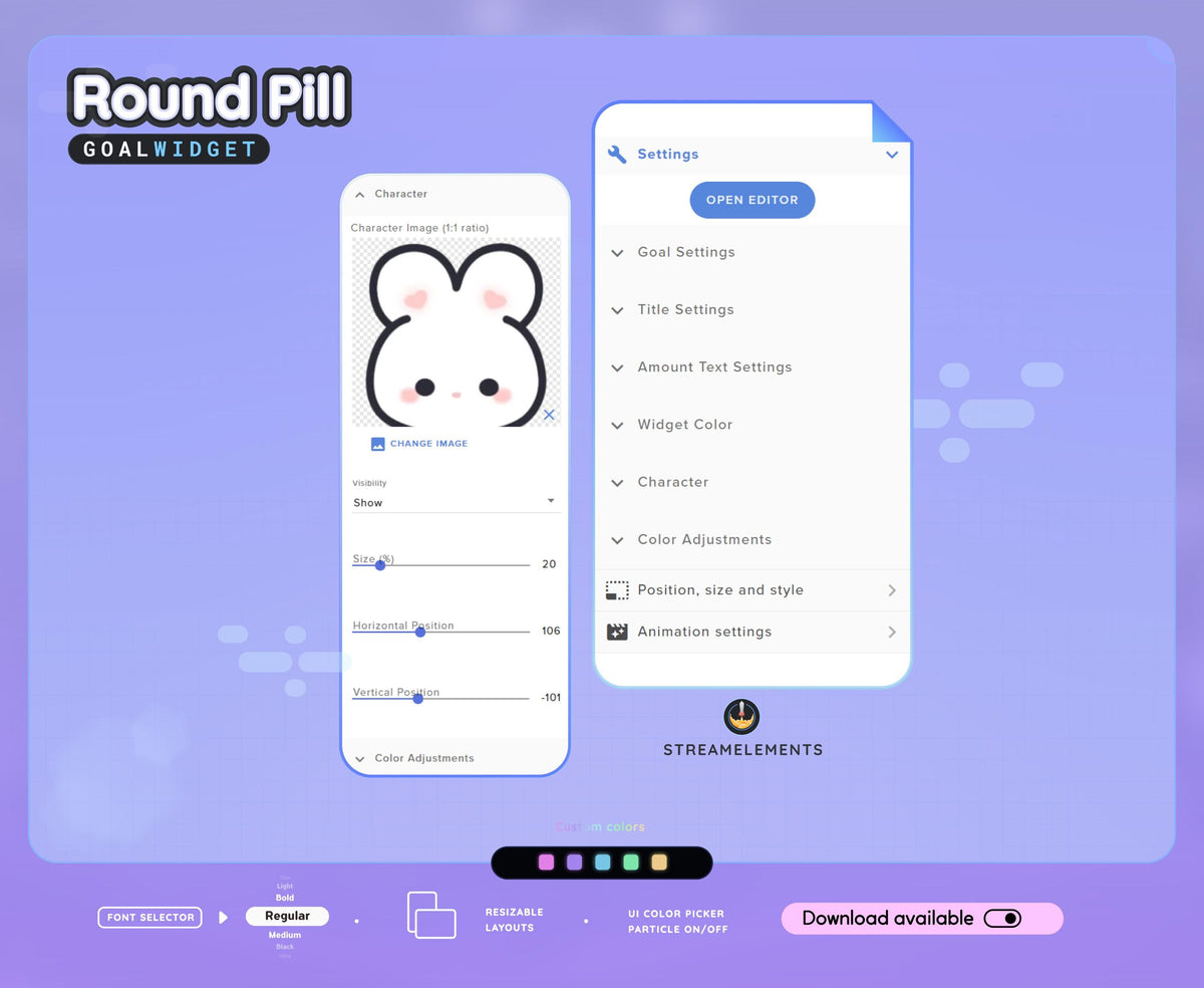 Round Pill Goal Widget For Twitch - Streamelements | OBS