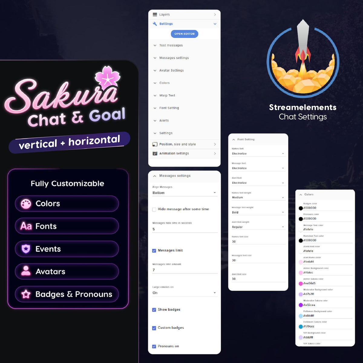Sakura Animated Twitch Chat Widget • Kawaii Cherry Blossom Stream Decor (Digital Download)