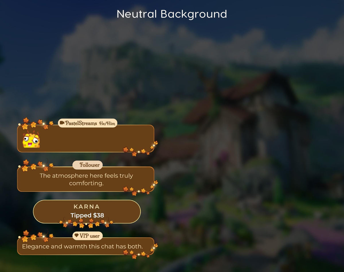 Autumn Chat Widget for Twitch | Cozy Fall StreamElements Overlay (Digital Download)