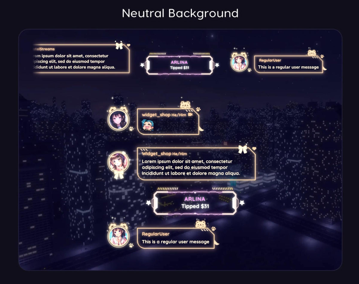 Cyber Bear Twitch Chat Widget | Neon Chat Overlay | Fully Customizable for StreamElements | OBS