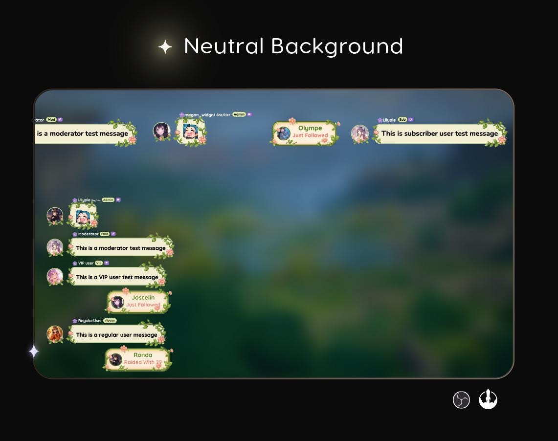 Nature Twitch Chat Widget | Nature Vine Overlay | StreamElements | OBS