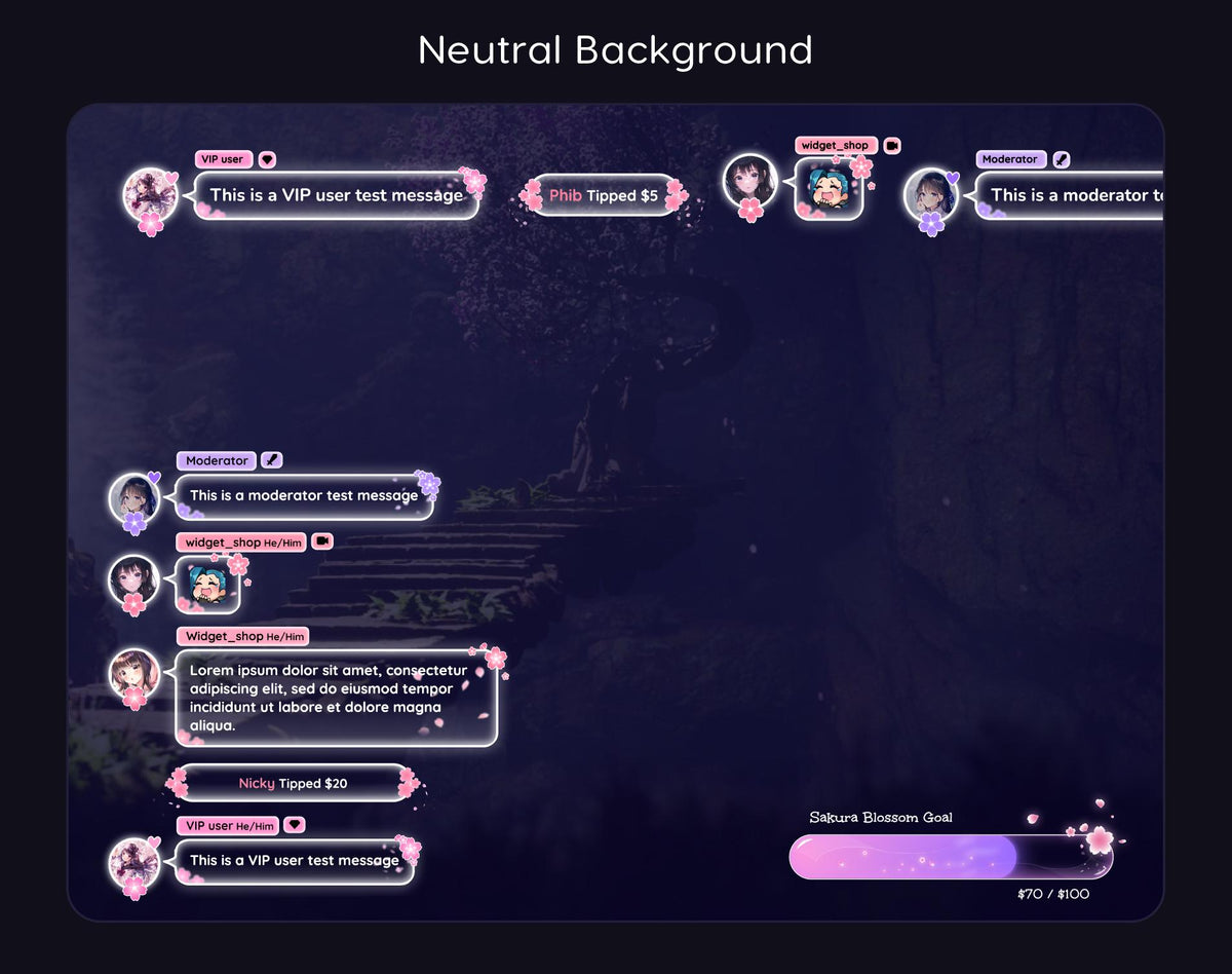 Sakura Animated Twitch Chat Widget • Kawaii Cherry Blossom Stream Decor (Digital Download)