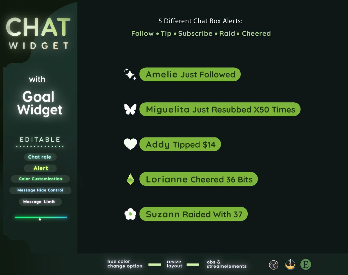 Nature Plant Twitch Chat Widget - Stream Overlay (Digital Download)