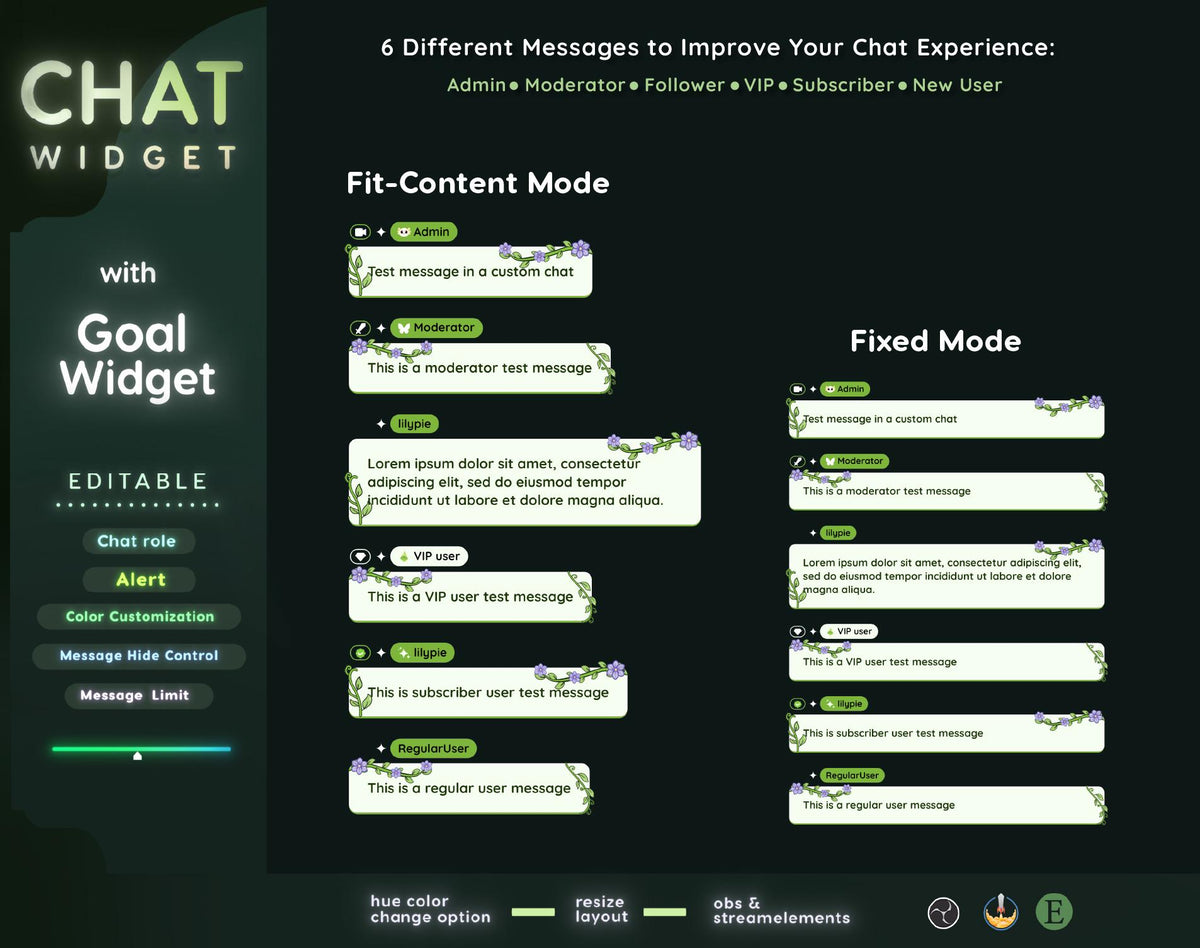 Nature Plant Twitch Chat Widget - Stream Overlay (Digital Download)