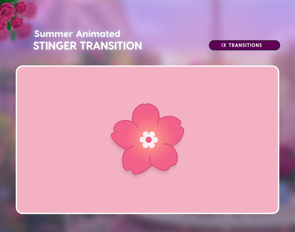 Summer Floral Twitch Transition | Pink Cottagecore Stinger for OBS (Digital Download)