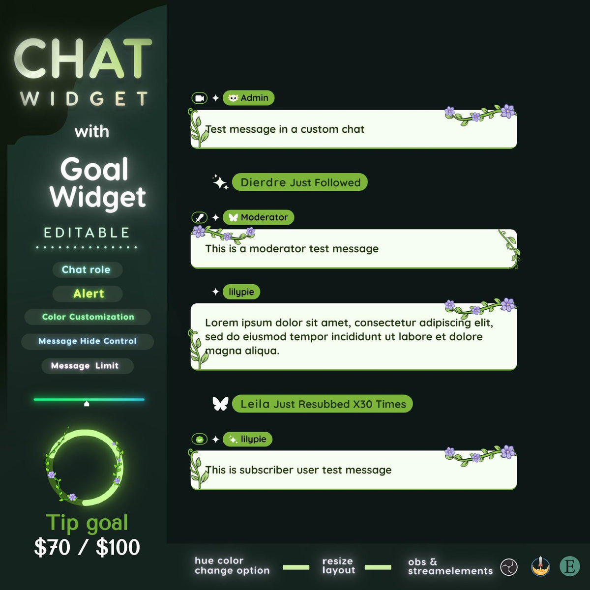 Nature Plant Twitch Chat Widget - Stream Overlay (Digital Download)
