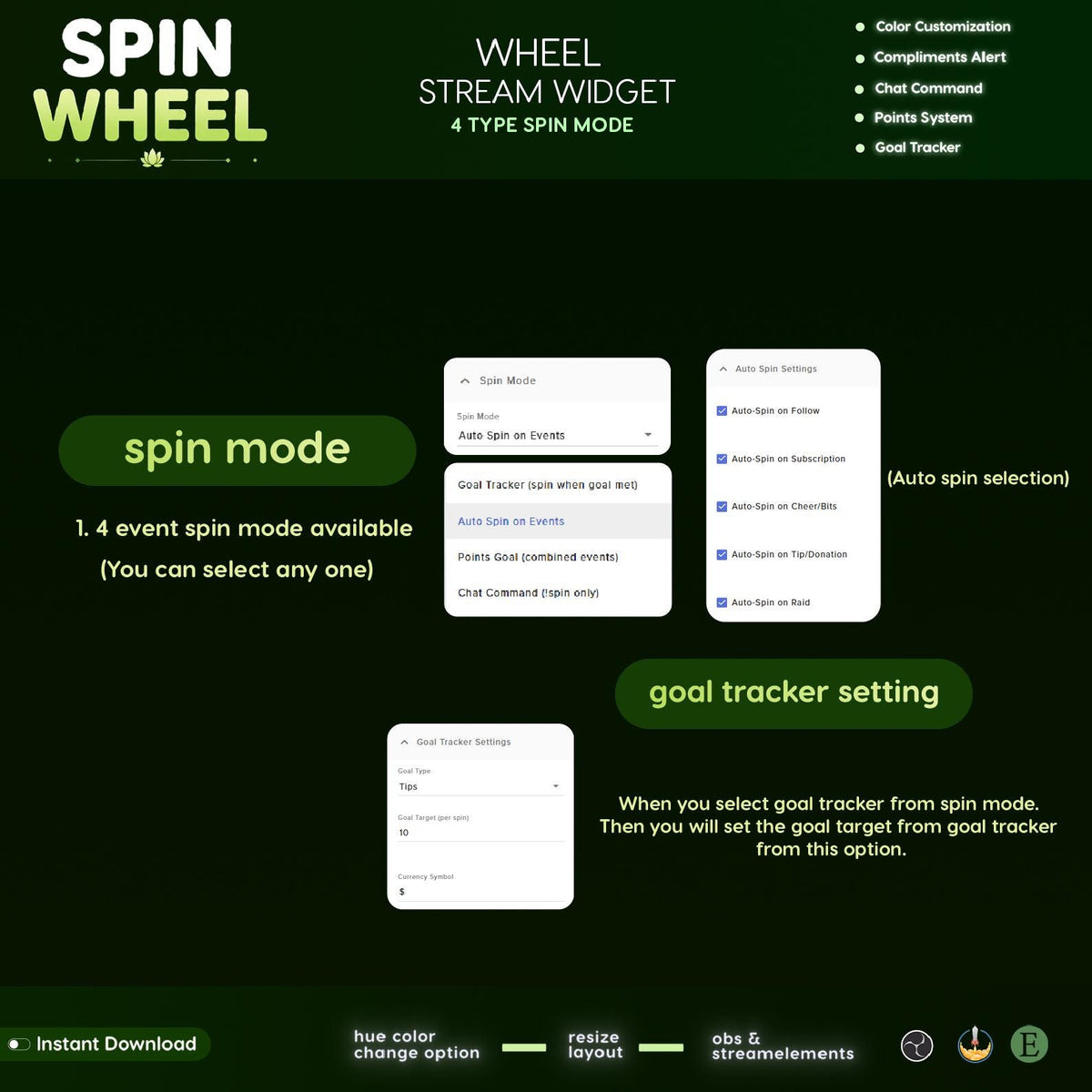 Lilypad Spin Wheel Widget | Event Reactive | Auto Spin | Manual Command | Streamelements | Twitch (Digital Download)