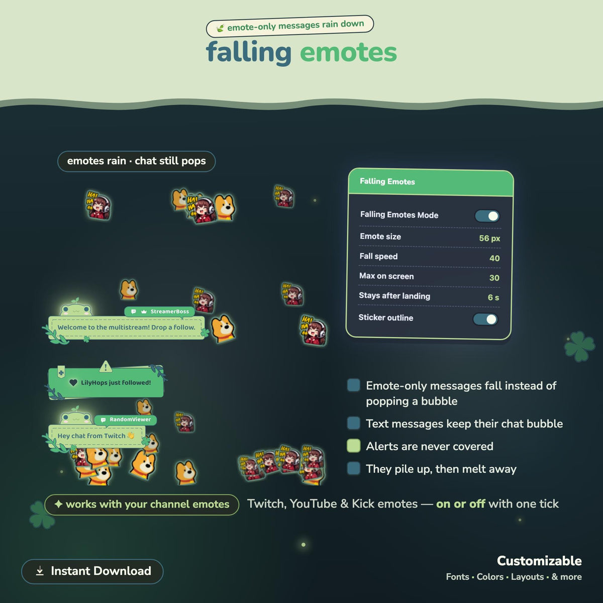 Multistream Froggy Chat Widget | Twitch YouTube Kick Widget | StreamElements (One Click Installation)