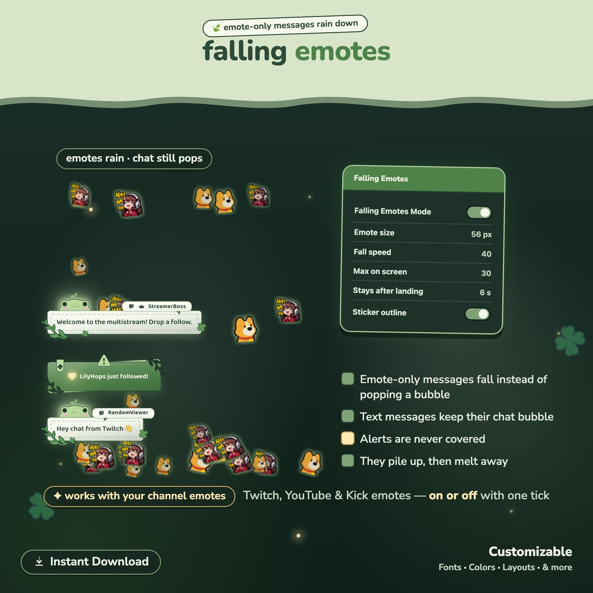Multistream Deep Forest Froggy Chat Widget | Twitch YouTube Kick Widget | StreamElements (One Click Installation)