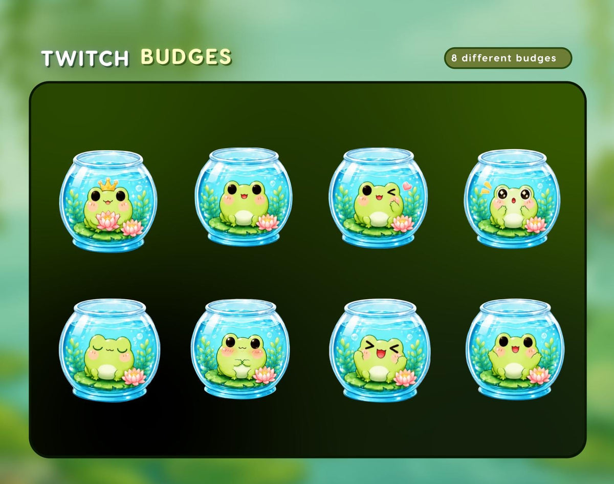 Frog Twitch Overlay || Kawaii Pond Stream Package for OBS & StreamElements .