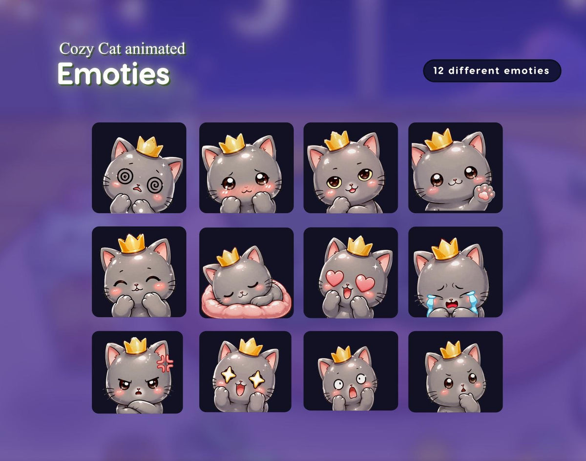 Cozy Cat Twitch Overlay | Dreamy Kawaii Streaming Package for OBS & StreamElements .