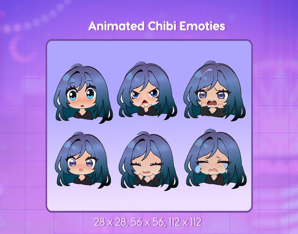 Animated  Chibi Girl Emotes | Kawaii Stream | Gamer Reaction For Twitch Steamers