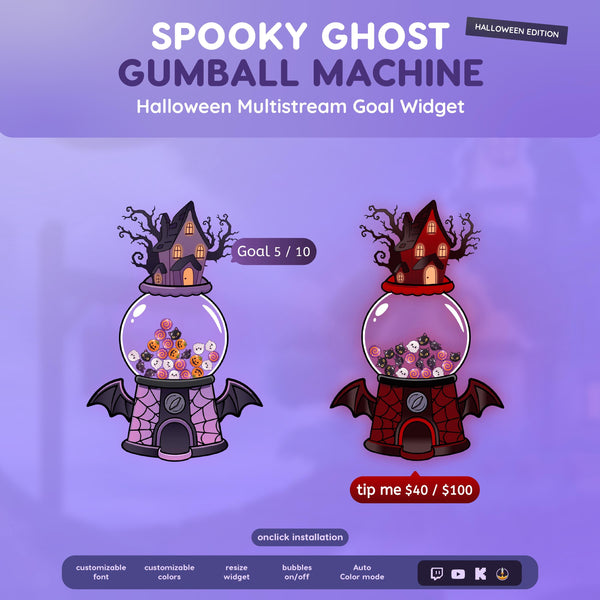 Spooky Ghost Gumball Machine | Halloween Multistream Event Widget For Streamers