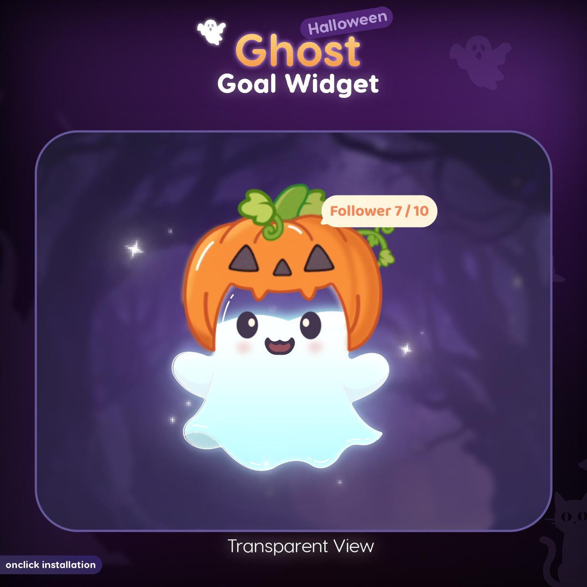 Ghost Goal Widget with Animated Pumpkin, Halloween Twitch Overlay for StreamElements Streamlabs OBS