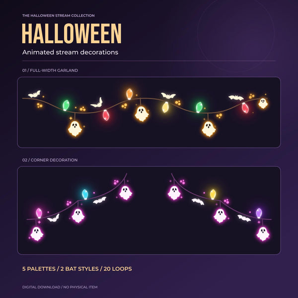 Halloween Stream Decorations | 5 Animated Cozy Halloween Decorations | Twitch Stream Package | Halloween Overlay | OBS (digital download)