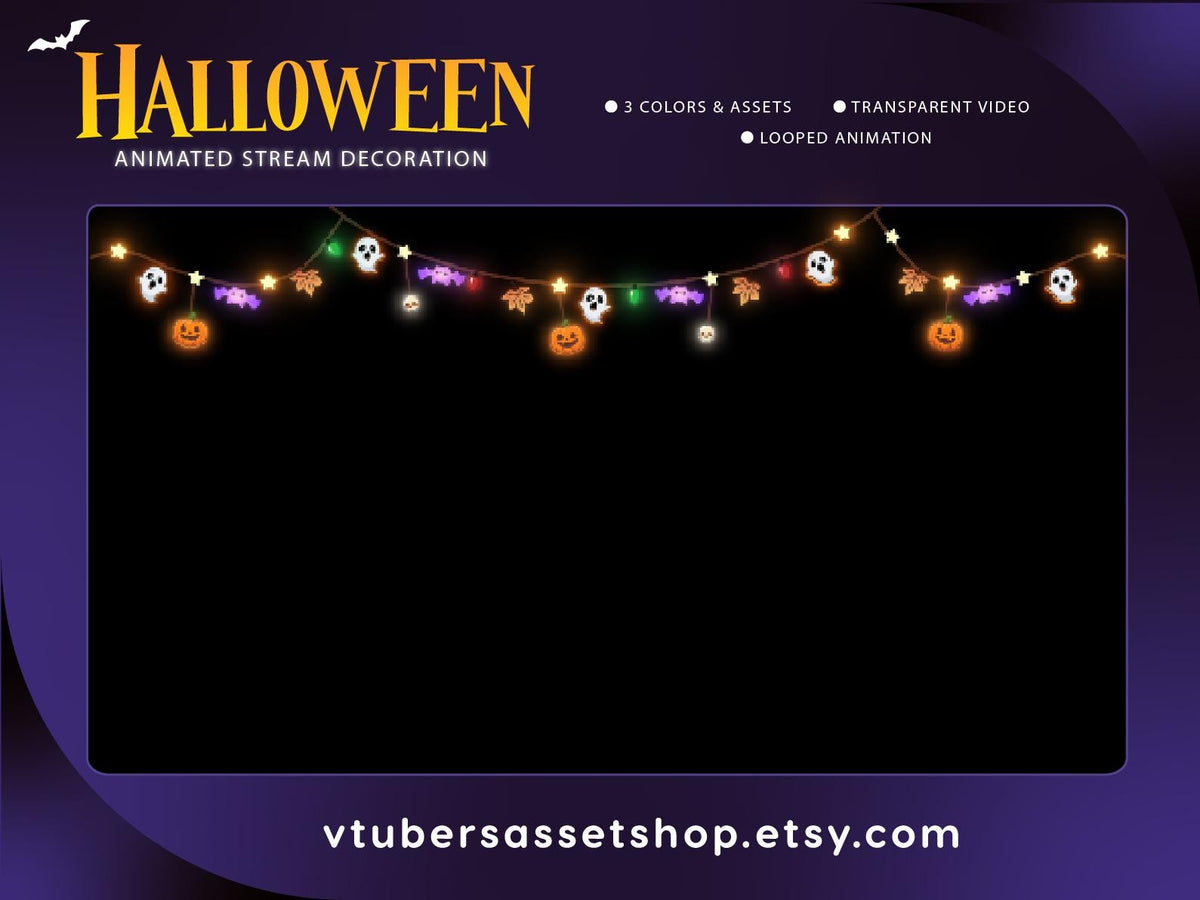 Spooky Ghost Halloween Animated Stream Decorations, Twitch and  OBS Overlays, 3 Colors
