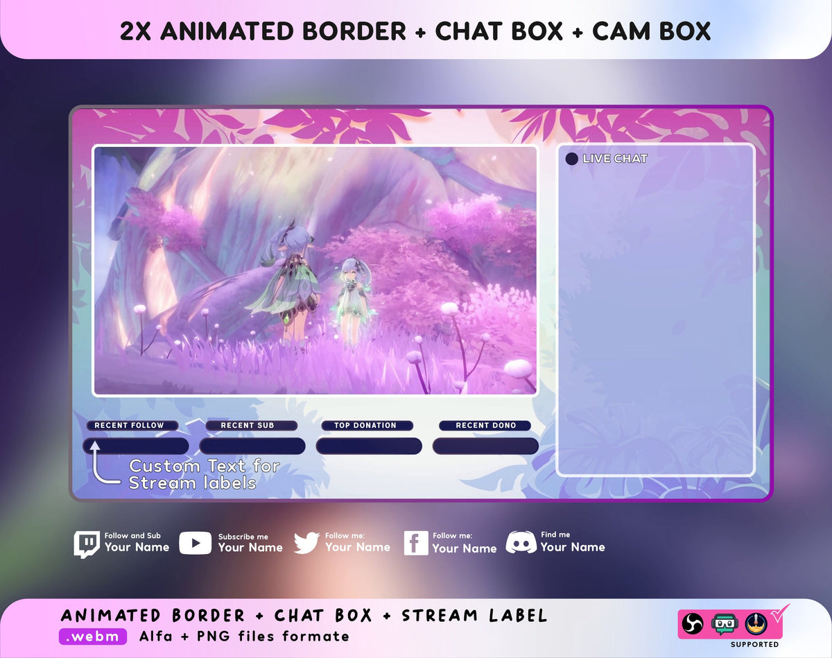 Genshin Impact Aesthetic Animated Twitch Overlay