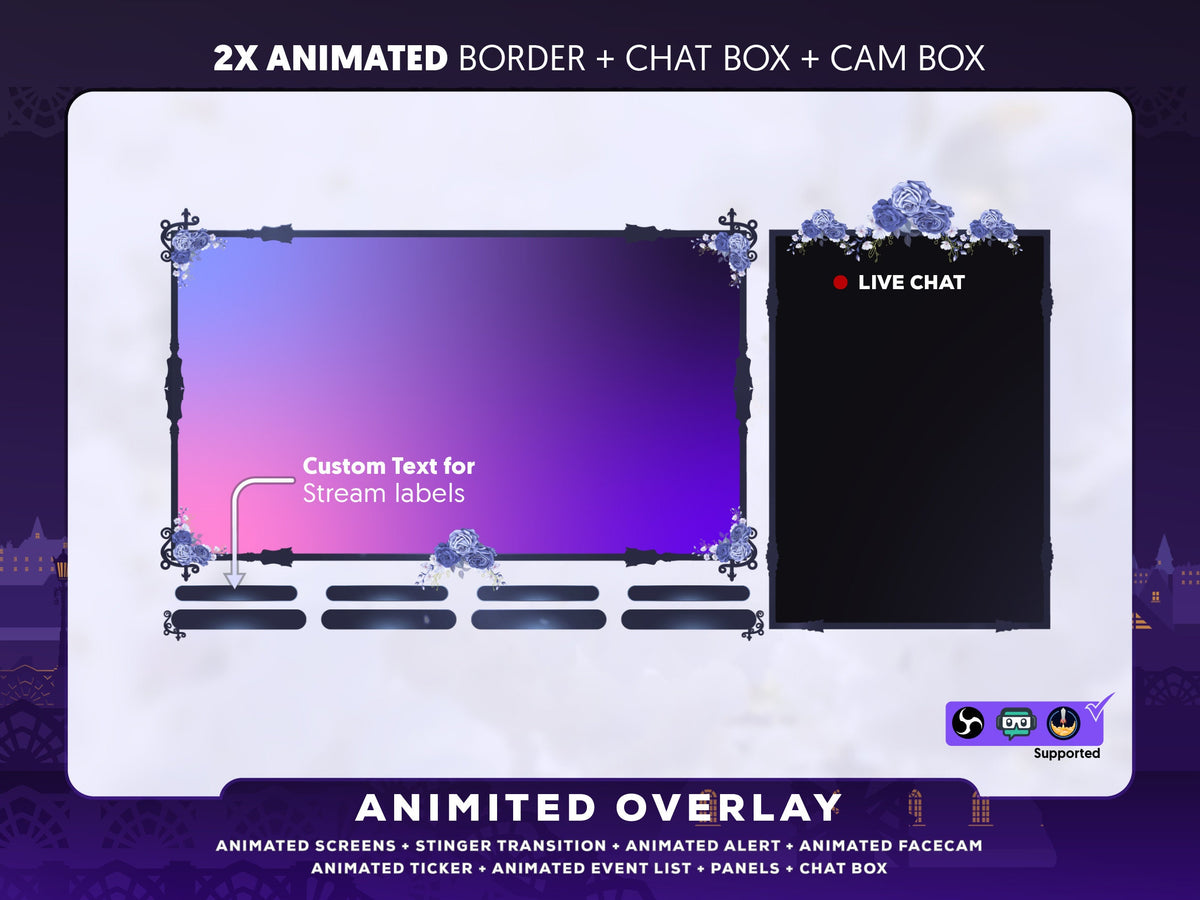 City night Animated twitch overlay