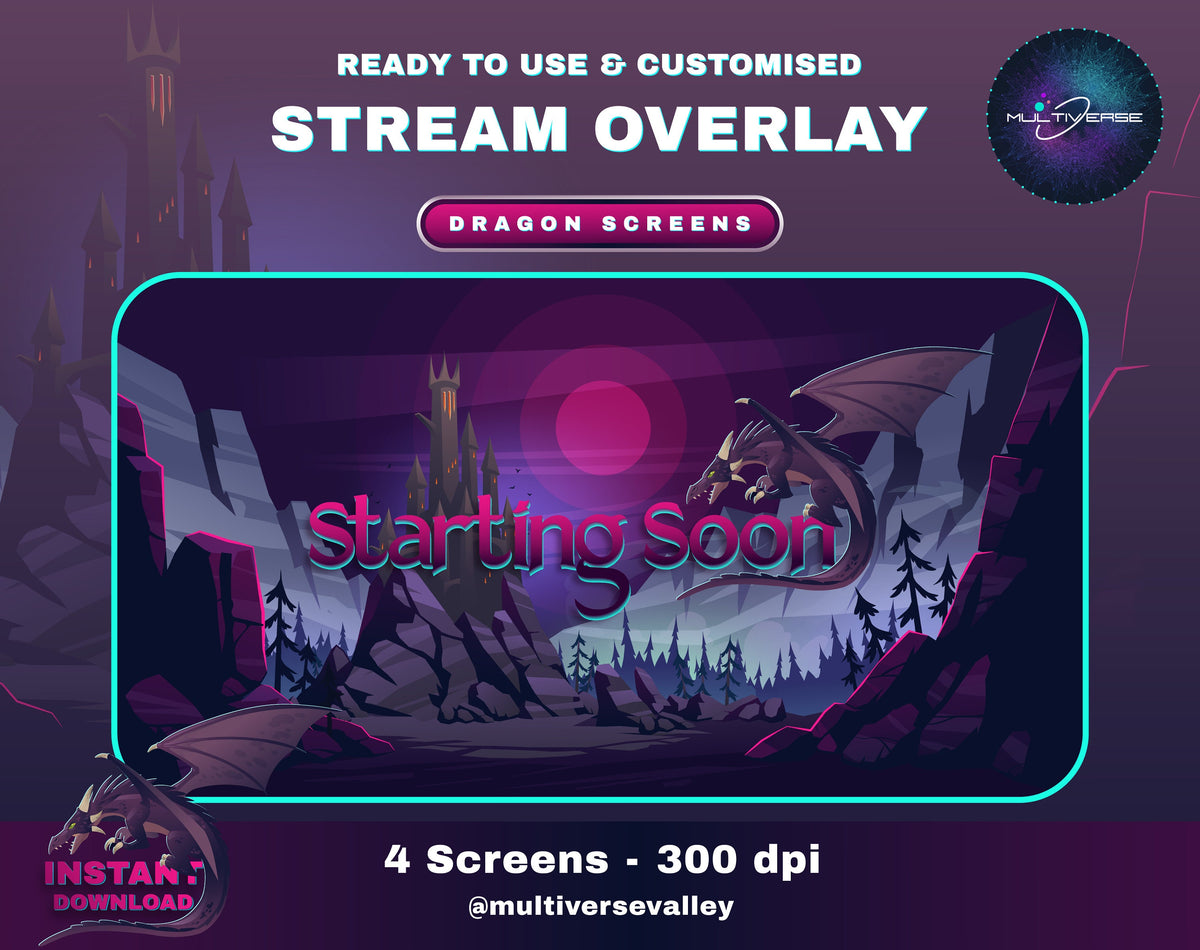 Dragon Theme Twitch Overlay Package