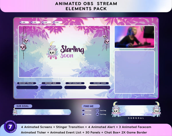 Genshin Impact Aesthetic Animated Twitch Overlay